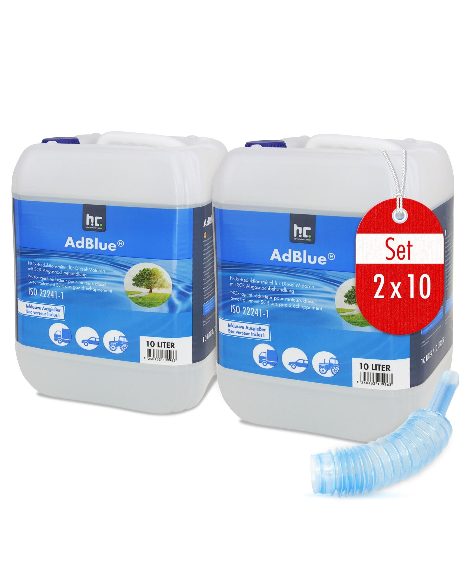 71dUGTlLylL._SY2000_.jpg Höfer Chemie AdBlue 2 x 10L mit Ausgiesser – Harnstofflösung für Diesel-Fahrzeuge – Bild 1