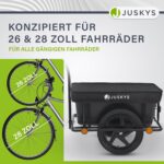Juskys Fahrradanhänger 90 Liter – Lastenanhänger mit Kupplung & Schutzplane – Bild 4
