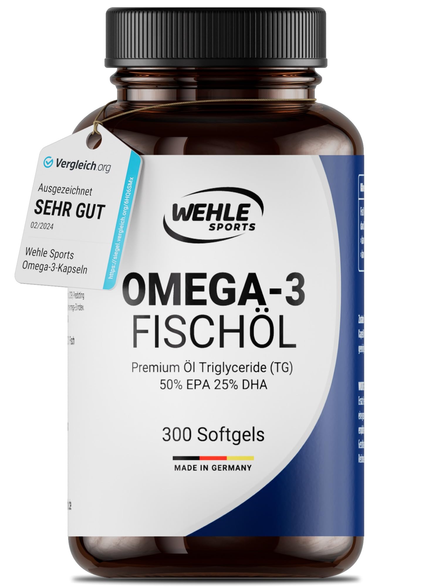 71eneqOPEL._SY2002_.jpg Omega-3 Kapseln hochdosiert – 300 Fischöl Kapseln mit EPA & DHA – Wehle Sports – Bild 1