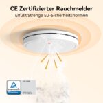 CHZHVAN Rauchmelder 6er Set – 10 Jahre Batterie, EN14604 zertifiziert, 85dB Alarm – Bild 3
