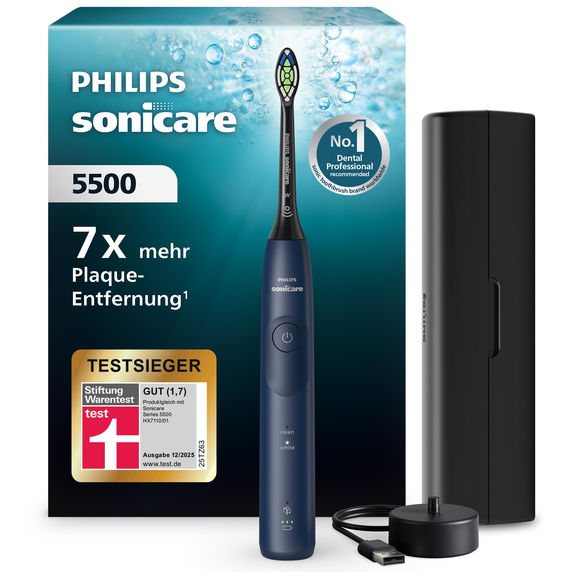 71fUsB5QRnL._SY2000_.jpg Philips Sonicare 5500 Schallzahnbürste – Testsieger mit 2 Putzmodi & Andruckkontrolle – Bild 1