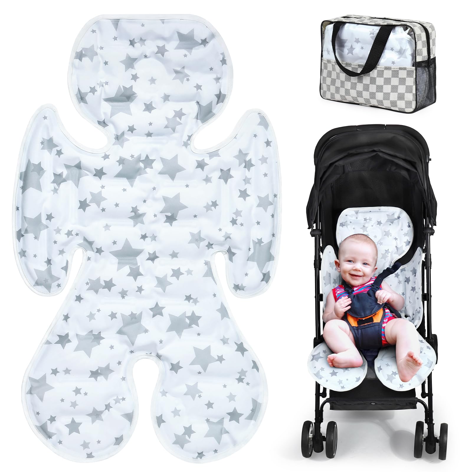 71fiAjlfML._SY1600_.jpg Orzbow Kinderwagen Sitzauflage 78x48cm – Kühlende Gelauflage Universal für Buggy & Babyschale – Bild 1