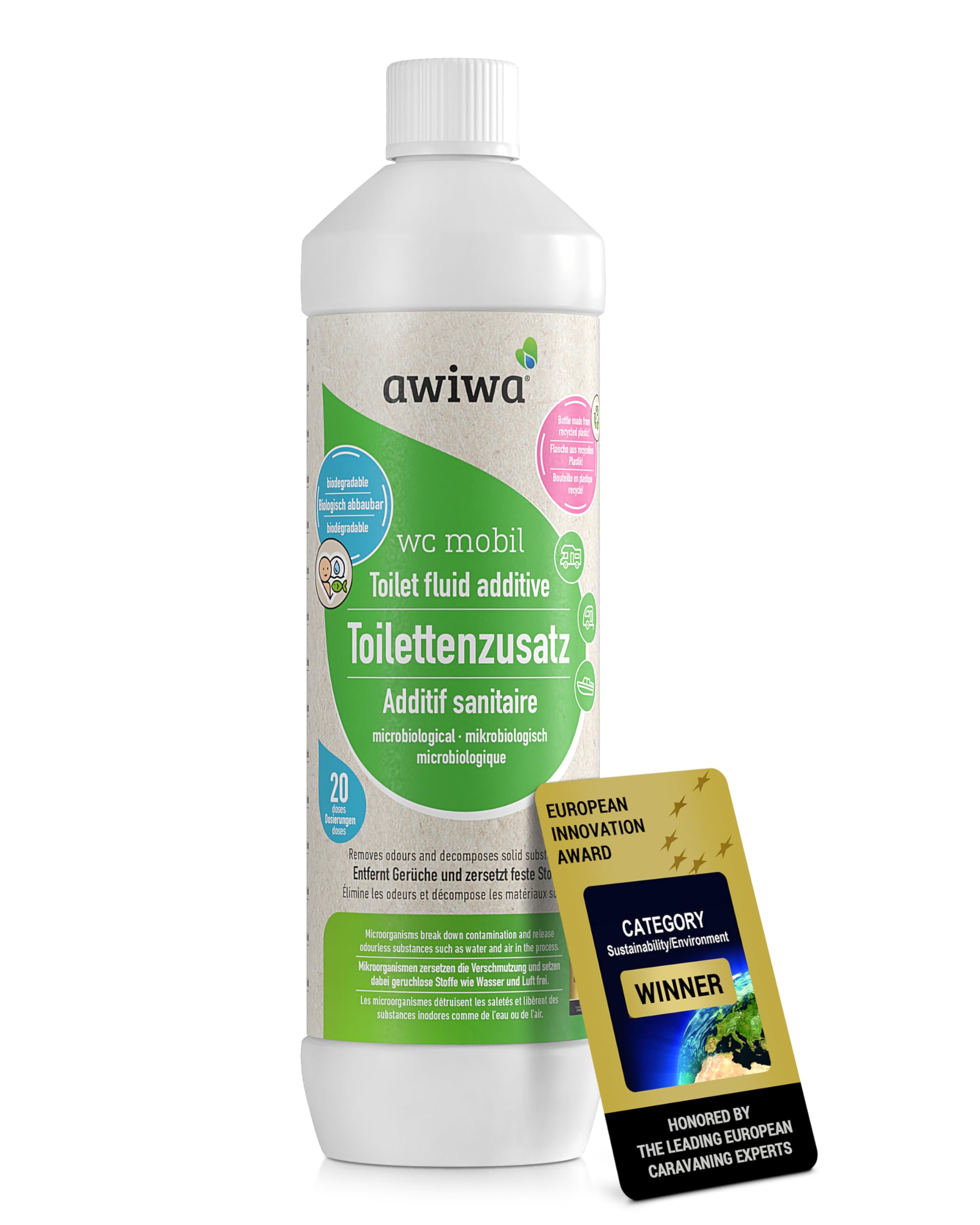 71fkNlUXOL._SY2560_.jpg awiwa WC mobil 1,0l – Mikrobiologischer Sanitärflüssigkeit für Campingtoiletten – Bild 1