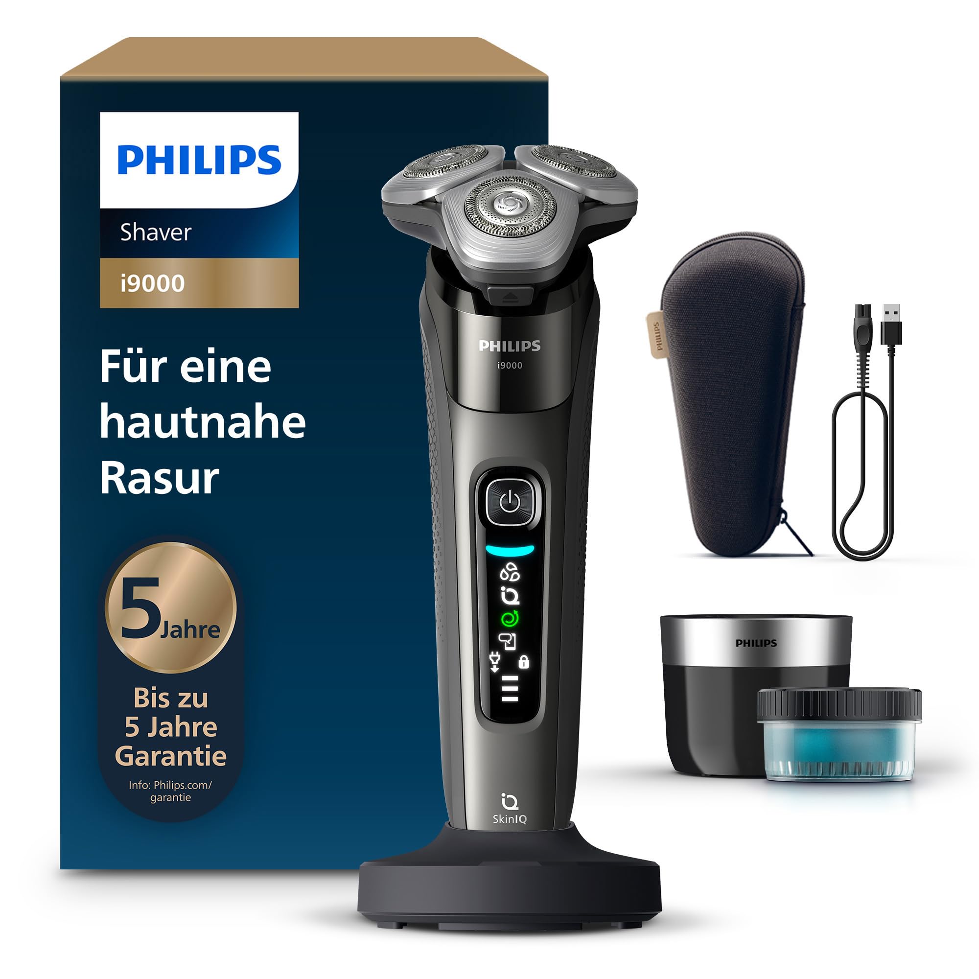 71g8K8fkl2L._SY2000_.jpg Philips i9000 Elektrorasierer – Nass- & Trockenrasierer mit SkinIQ-Technologie für Herren – Bild 1