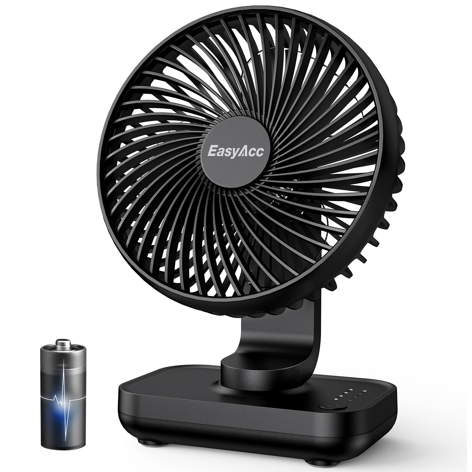71jSFfCX-L._SY1600_.jpg EasyAcc USB-Tischventilator mit 4000-mAh-Akku – 15 Std. Laufzeit & 4 Geschwindigkeiten – Bild 1