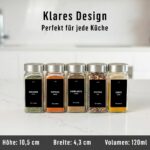 Deco haus® Gewürzgläser Set 24er eckig luftdicht mit Etiketten & Streueinsatz – Bild 3