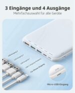 Charmast Power Bank 26800mAh – Slim Powerbank mit USB-C & 4 Ausgängen für iPhone & iPad – Bild 4