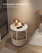 VASAGLE LILEA Beistelltisch rund 45 cm mit Stoffkorb – moderner Wohnzimmertisch – Bild 7