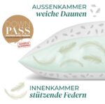 KNERST Daunenkissen 80x80 cm – 3-Kammer Kopfkissen Made in Germany mit ÖKO-TEX – Bild 3