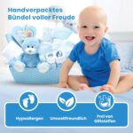 Baby Box Shop – 14er Geschenkset für Neugeborene Jungen mit Plüsch-Teddybär & Essentials – Bild 5