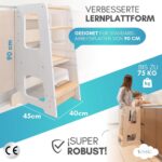 KYWAI Montessori Lernturm ab 1 Jahr – Höhenverstellbar, Robustes Holz, Doppelte Sicherheit – Bild 3