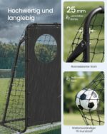 SONGMICS Fussballtor 215x76x150 cm mit Torwand – Trainingstor für Garten & Strand – Bild 4