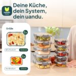 uandu Glasbehaelter-Set 20-teilig mit Borosilikatglas – Meal Prep Boxen luftdicht – Bild 2