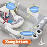 Faltbare Babywanne XXL mit Badekissen & Thermometer – Superbe Bébé für Neugeborene bis 3 Jahre – Bild 4
