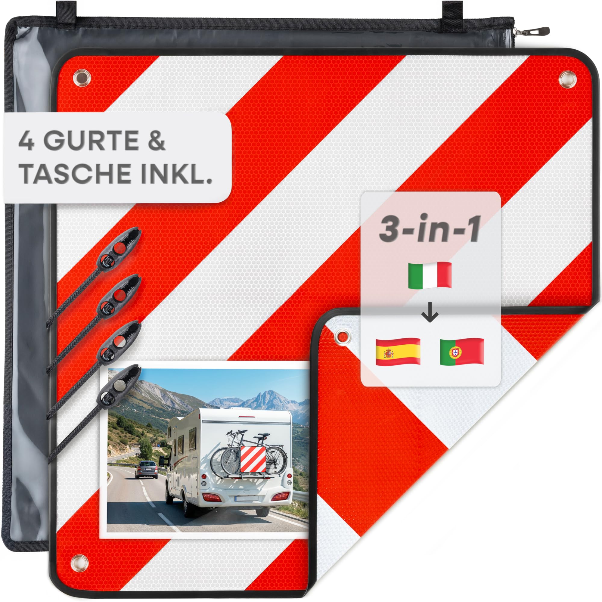 81AujNvklQL._SY2000_.jpg Prowiste Warntafel Fahrradträger – ECE R70 geprüft für Italien, Spanien & Portugal – Bild 1