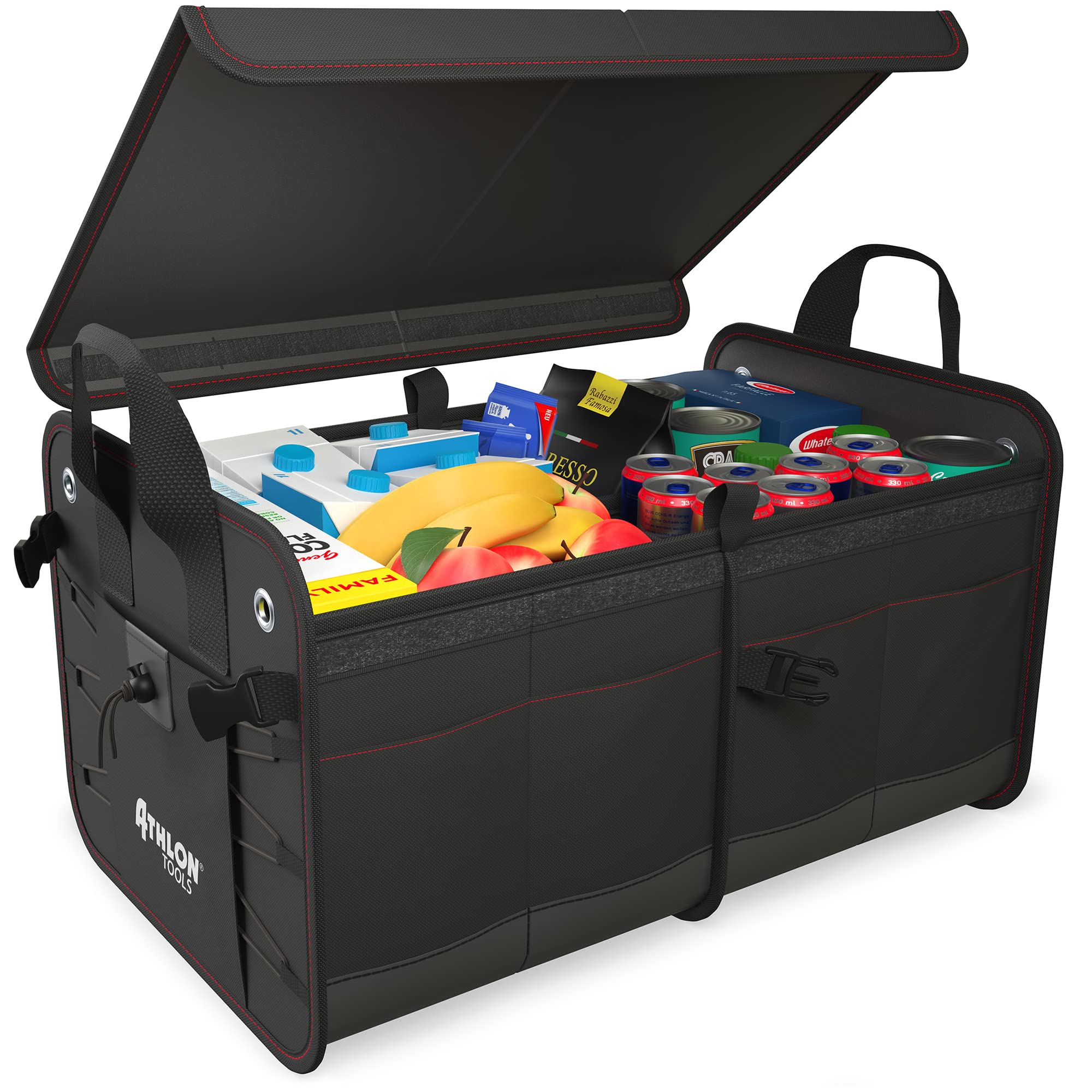 81BrmUmB3L._SY2000_.jpg ATHLON TOOLS Premium Kofferraumtasche 60L – XXL Organizer mit Deckel & Antirutsch – Bild 1