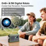 Mesqool Kurbelradio DAB+/UKW mit 12000mAh Akku & Solarpanel – Notfallradio mit Bluetooth – Bild 2