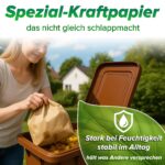 Biomüllbeutel 20L (50 Stück) – Plastikfrei & Kompostierbar aus Recycling-Kraftpapier – Bild 3