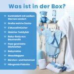 Baby Box Shop – 14er Geschenkset für Neugeborene Jungen mit Plüsch-Teddybär & Essentials – Bild 4