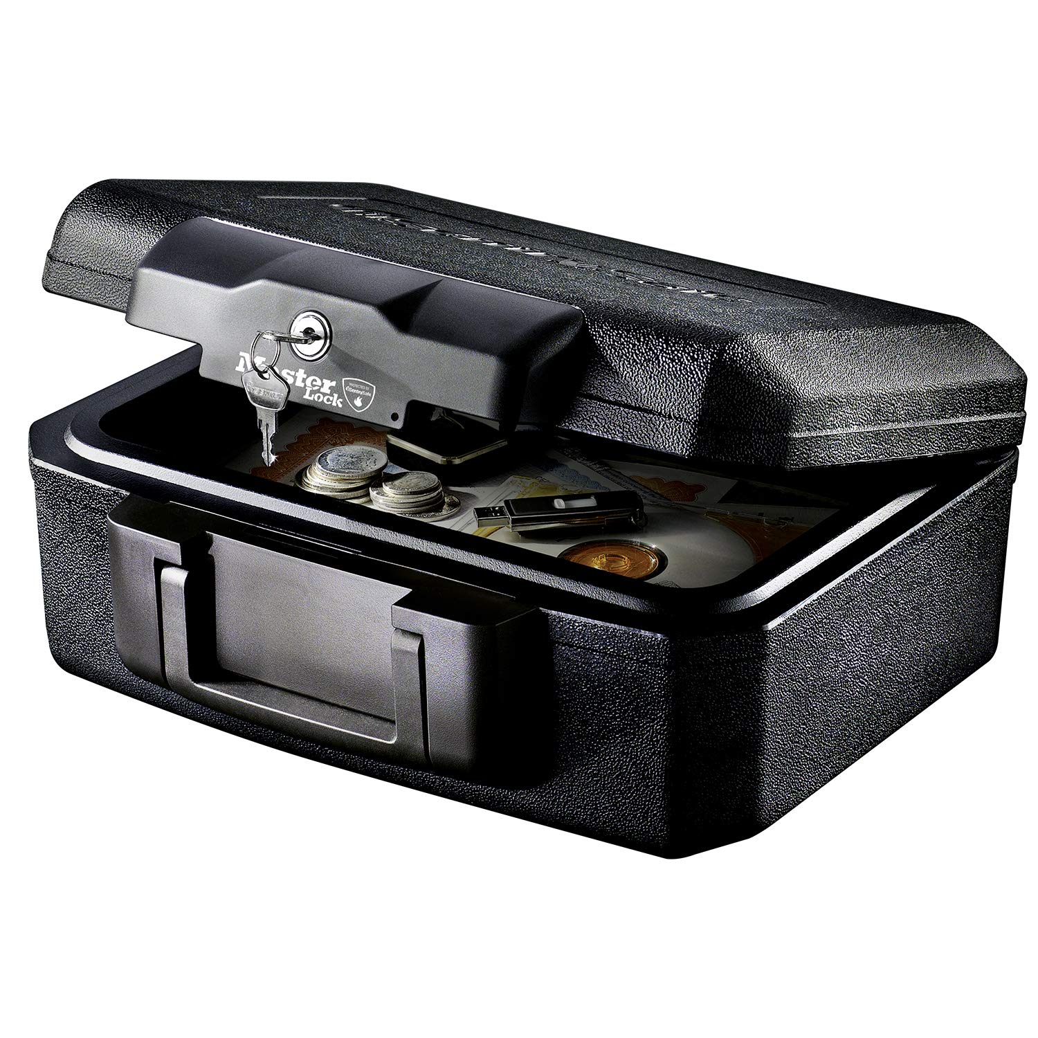 81RNNK47iPL._SY1500_.jpg Master Lock L1200 Feuerfester Tresor 5L – Dokumentenschutz mit Schlüsselschloss – Bild 1