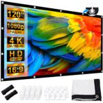 LEORFI 120 Zoll Projektionsleinwand 16:9 – Tragbare HD Beamer Leinwand für Heimkino & Outdoor