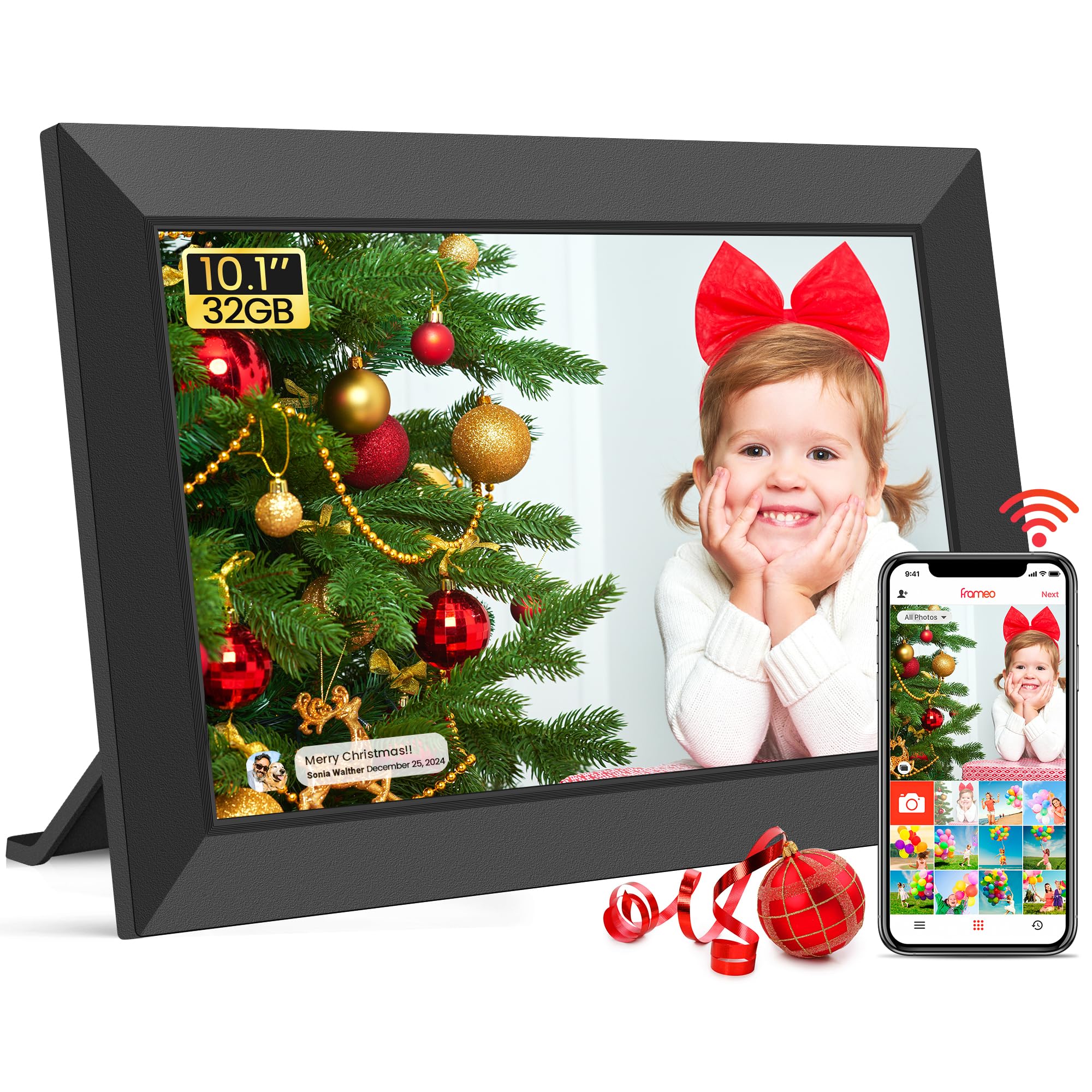 81WcAFyabpL._SY2000_.jpg WONNIE Frameo 10,1 Zoll WLAN Bilderrahmen – HD IPS Touchscreen mit 32GB & sicherer Foto-Weitergabe – Bild 1
