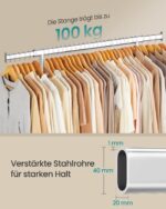 SONGMICS Kleiderständer mit Rollen – 100 kg Tragfähigkeit & ausziehbare Stange – Bild 5