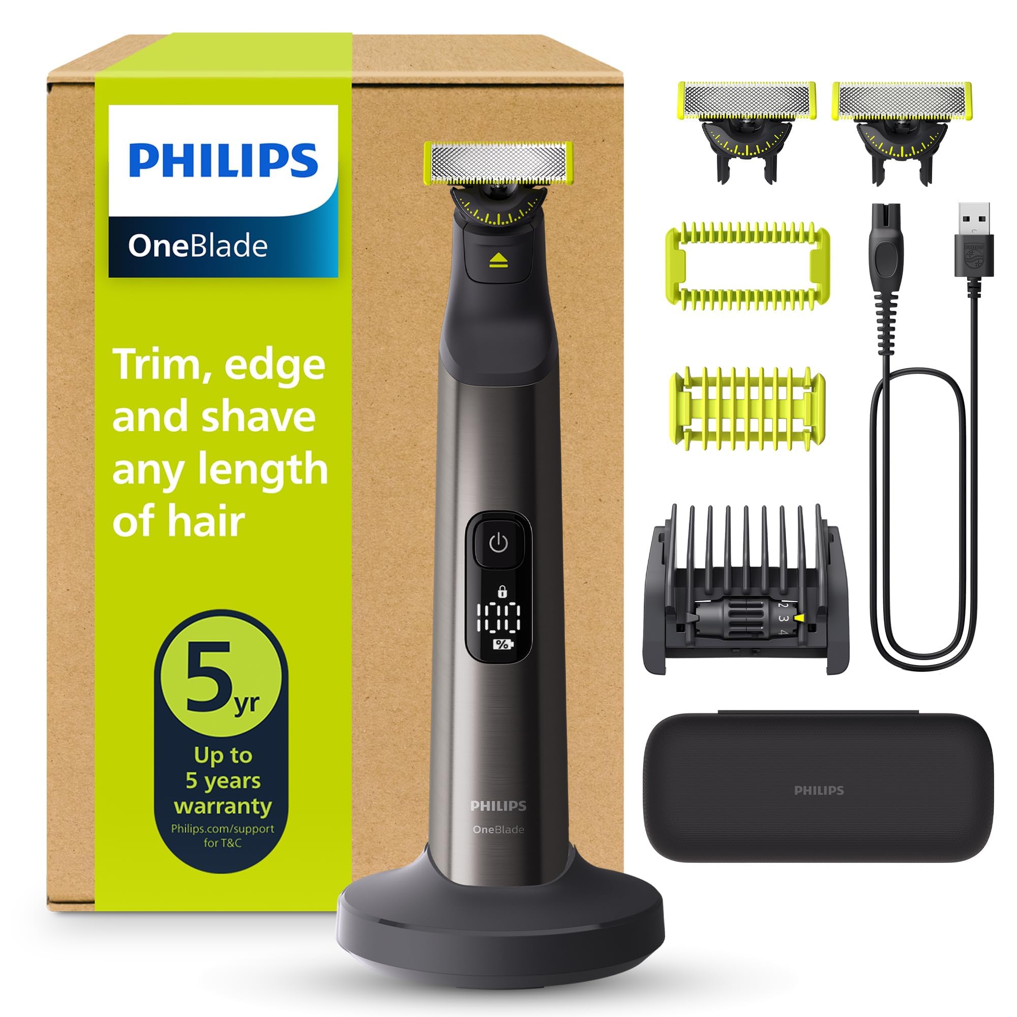 81ZH04BQEgL._SY2000_.jpg Philips OneBlade Pro 360 Face & Body – 3-in-1 Rasierer, Trimmer & Bodygroomer für Gesicht & Körper – Bild 1