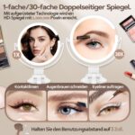 MOMOKUBA 30x Vergrößerungsspiegel mit LED-Beleuchtung & Saugnapf – Kosmetikspiegel für Badezimmer – Bild 4