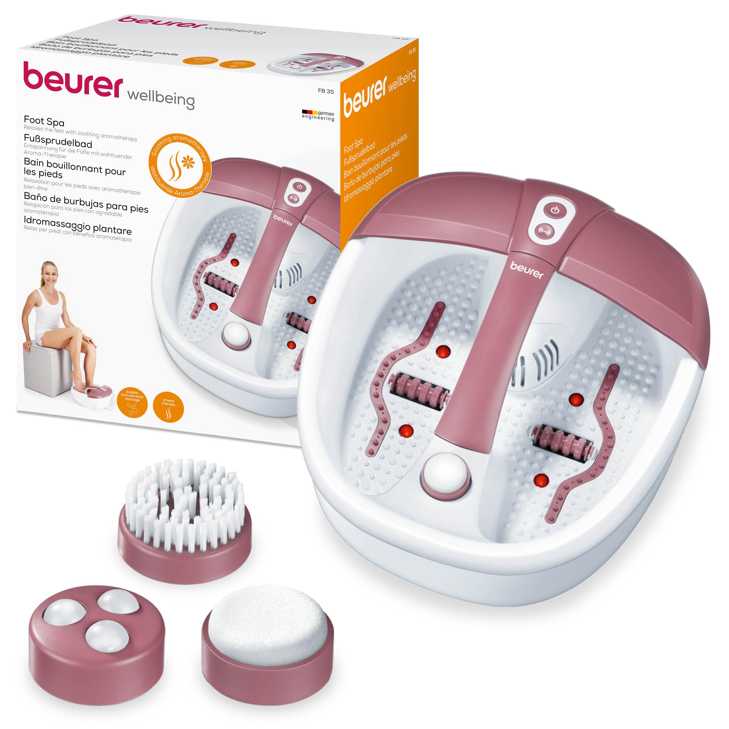 81fKWSX-MlL._SY2500_.jpg Beurer FB 35 Fusssprudelbad mit Vibrations- & Sprudelmassage, Pediküre-Aufsätzen & Aromatherapie – Wellness-Fussbad bis Schuhgrösse 44 – Bild 1