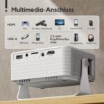 AKIYO O1 Mini Beamer 720P – 360° drehbar mit Auto Keystone & 16000L für Heimkino – Bild 8