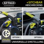 Artago 870 Lenkradkralle 2in1 mit 120dB Alarm & LED – Diebstahlsicherung Auto – Bild 7