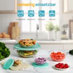 Vtopmart 5er Set Glasschüsseln mit Deckeln – Stapelbar, Mikrowellengeeignet & Spülmaschinenfest – Bild 3