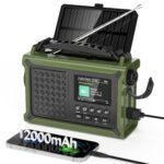 Mesqool Kurbelradio DAB+/UKW mit 12000mAh Akku & Solarpanel – Notfallradio mit Bluetooth