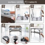 ALPINEZ Campingtisch 60x40 cm höhenverstellbar – Klappbarer Outdoor Tisch mit Tragegriff – Bild 6