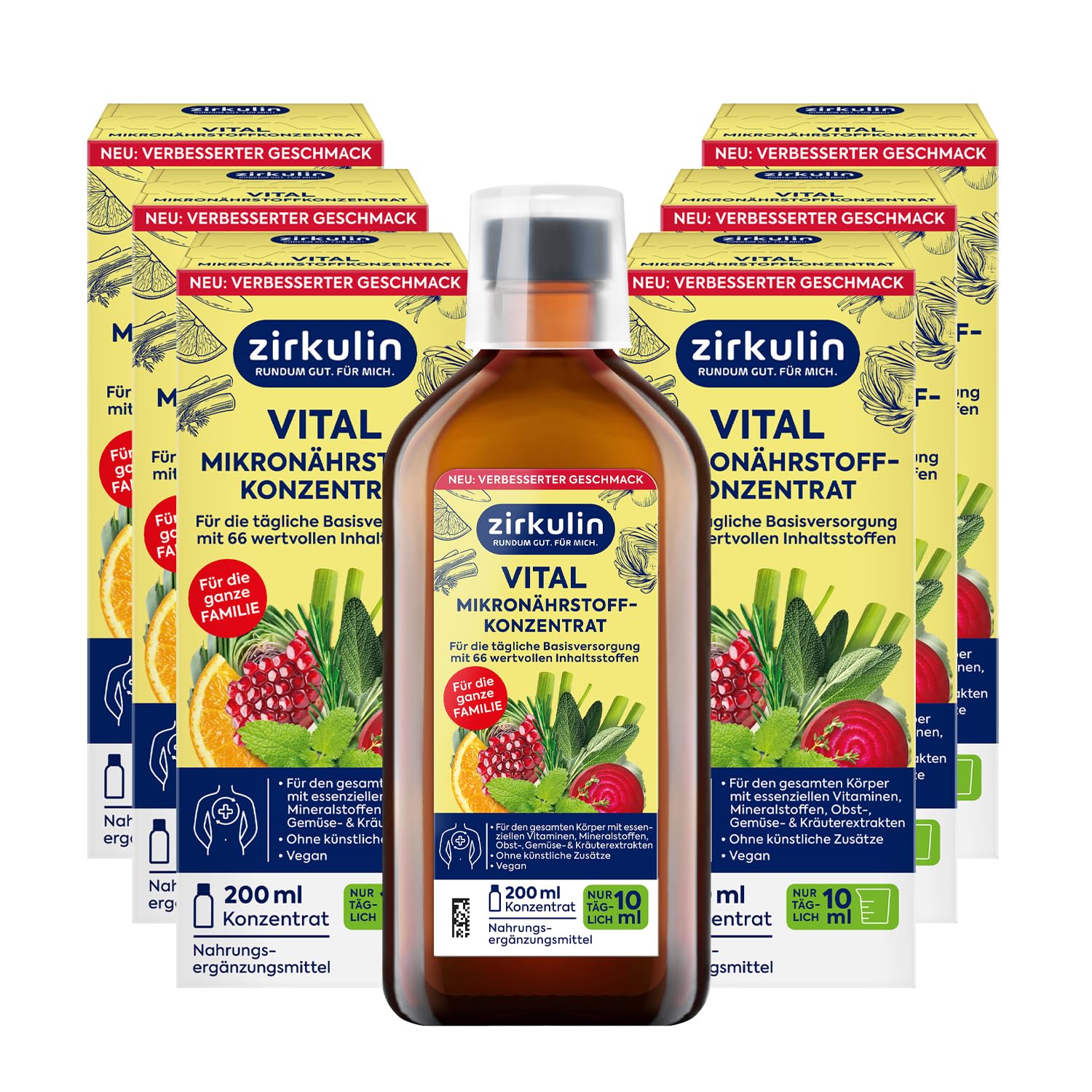 81tGPbRfTbL._SY1500_.jpg Zirkulin Vital Mikronährstoffkonzentrat 6x200ml – 66 Vitalstoffe für die ganze Familie – Bild 1