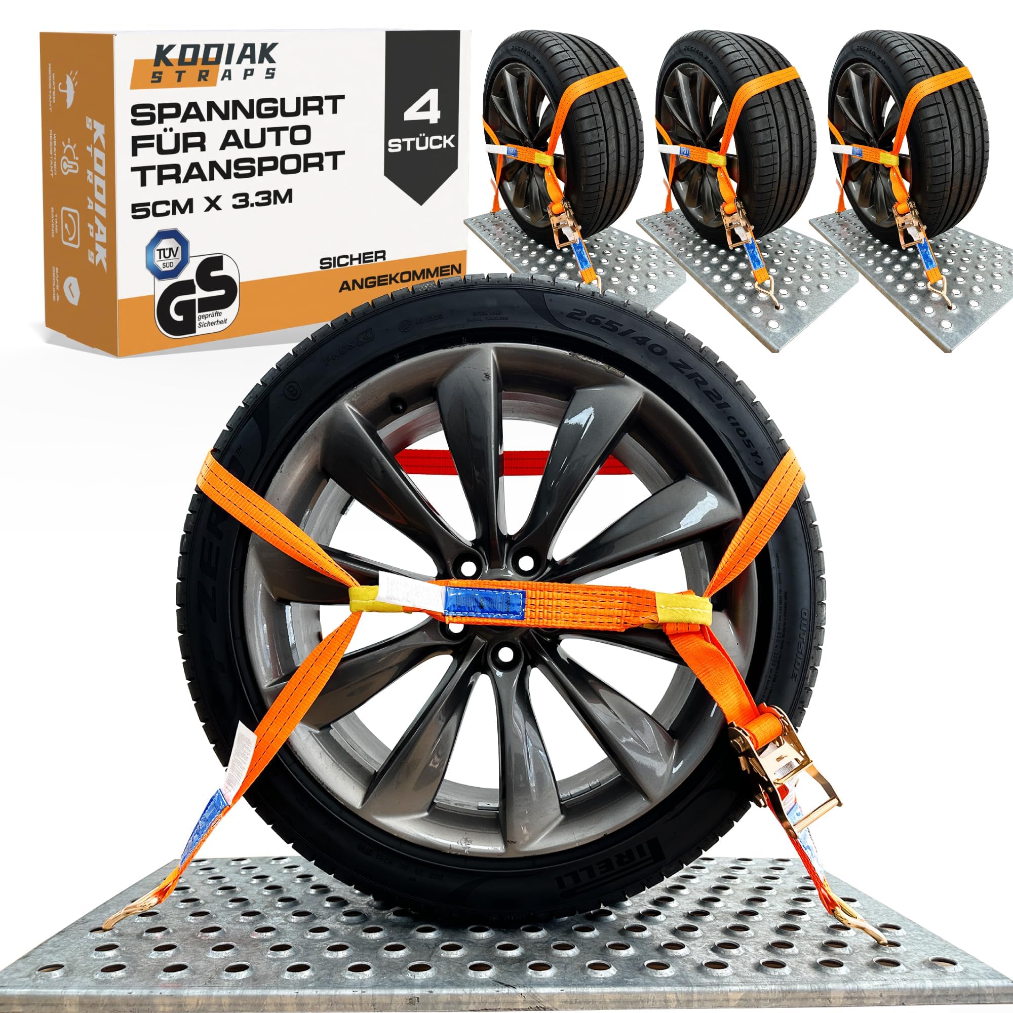 81wiZk6P7IL._SY2000_.jpg 4x Spanngurte 35 mm | 1000 daN Zurrkraft – TÜV/GS zertifiziert für sichere Ladungssicherung – Bild 1