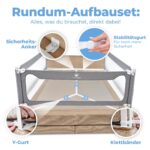 Zwergenbuddy® Rausfallschutz 180x200 cm – 8-teiliges Bettgitter-Set mit Stabilitätsstange – Bild 6