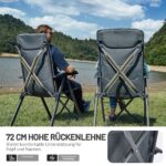 TIMBER RIDGE Campingstuhl Faltbar 150kg – 4-fach verstellbar mit Kopfstütze & Tasche – Bild 3
