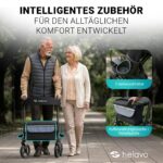 Helavo Faltbarer Rollator mit Sitz – Leichtgewicht Aluminium Gehwagen für Senioren – Bild 7