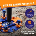 Peggy Peg Fix&Go Ankerplatte 2.0 – Bodenbefestigung für Markisen & Zelte (2er Set) – Bild 2