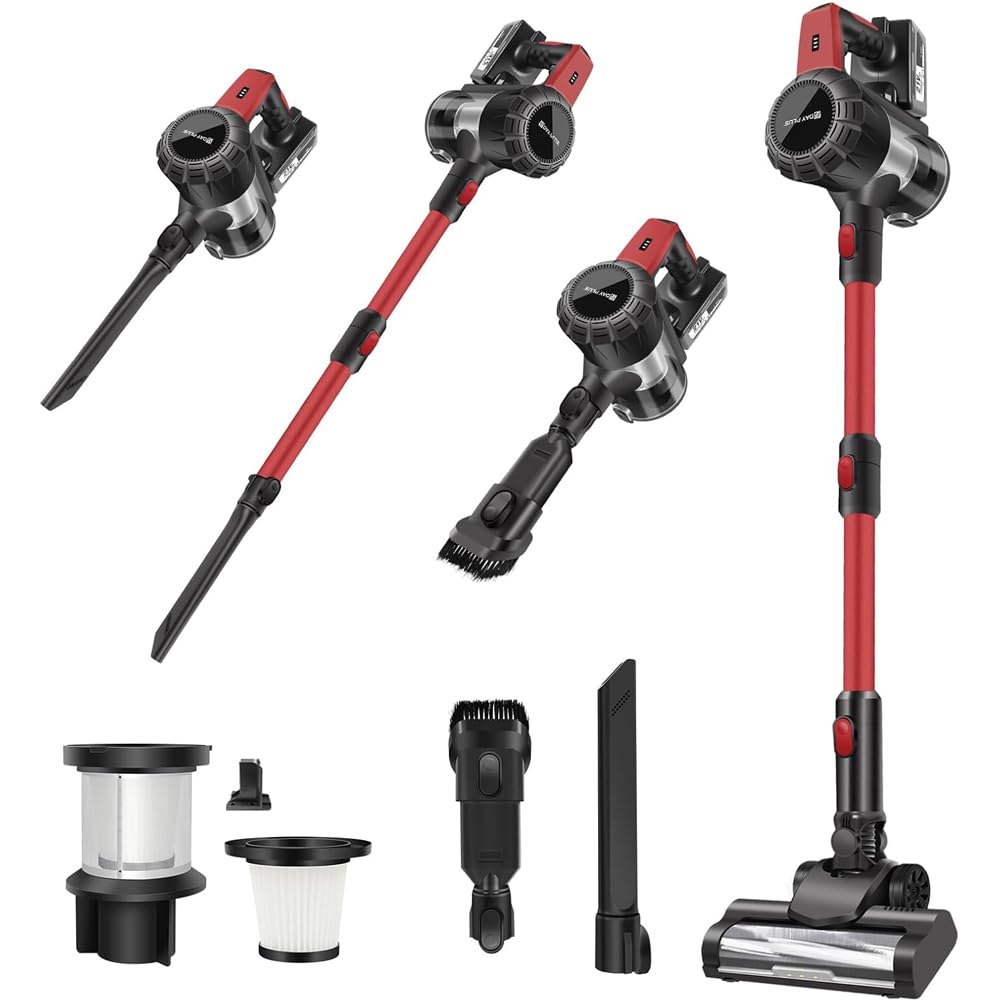 51JrRiGYptL._SY1000_.jpg Qimu Akku-Staubsauger 45000Pa – Kabellos mit 40 min Laufzeit & Anti-Tangle-Bürste – Bild 1