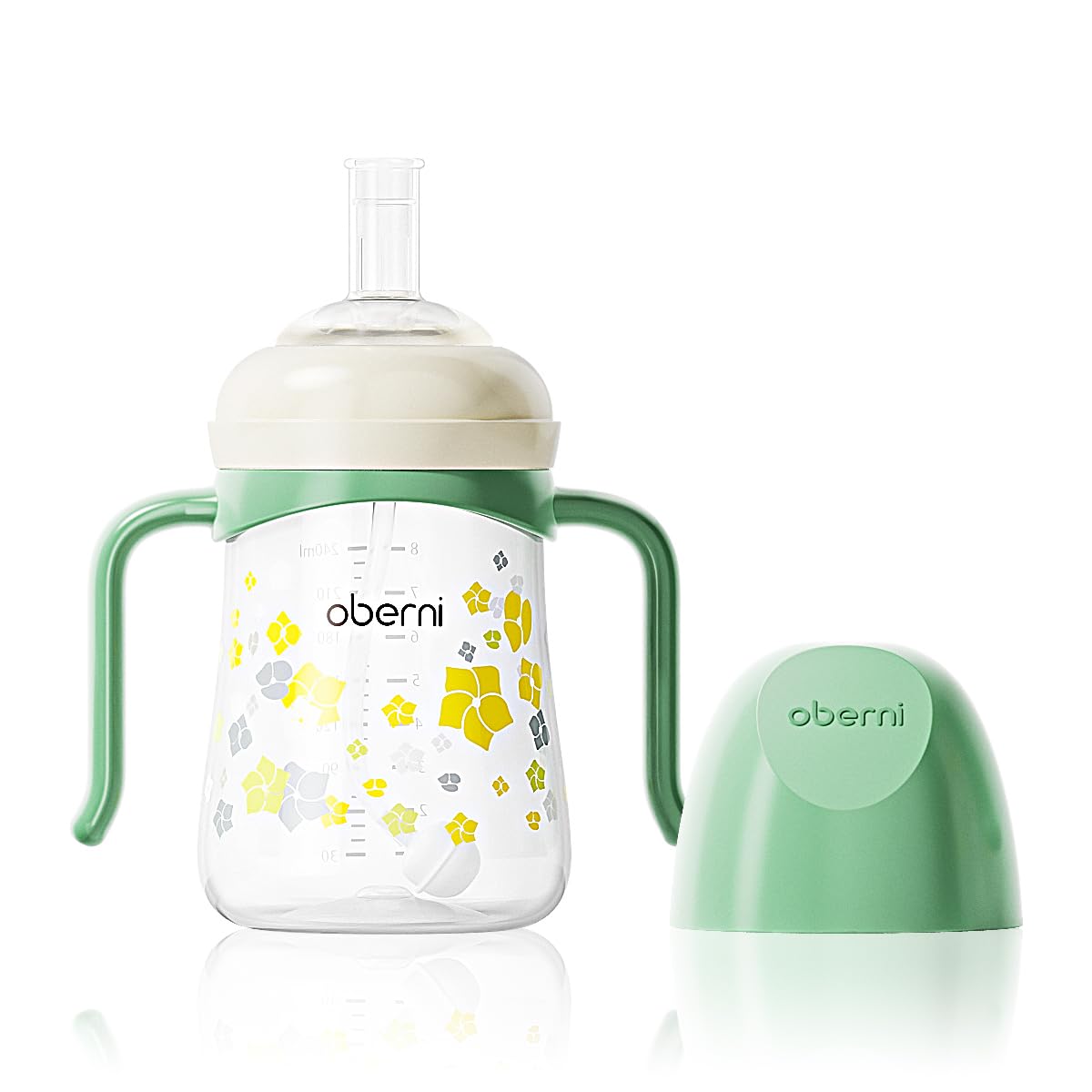 51gd7d46UCL._SY1200_.jpg Oberni Trinklernbecher 240ml auslaufsicher – Schnabeltasse mit Griffen ab 6 Monaten – Bild 1