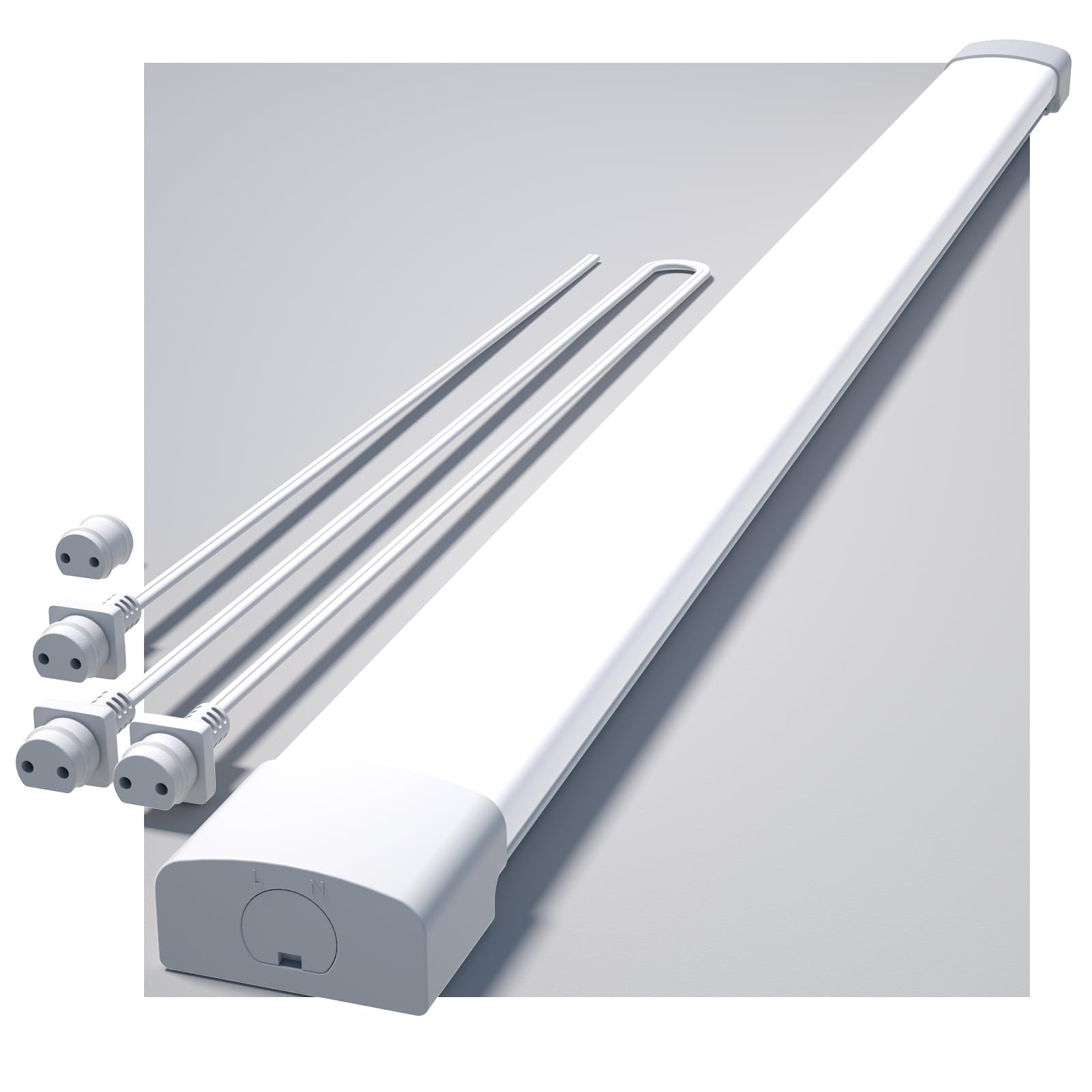 610TOisrrFL._SY1600_.jpg Modlicht LED Feuchtraumleuchte 120cm 36W 5000K – IP65 Wasserdicht für Werkstatt & Keller – Bild 1