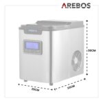 Arebos Eiswürfelmaschine 12 kg/24 h – Kompakte Eisproduktion mit 3 Würfelgrößen – Bild 7