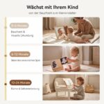 WOODEN TEETHER Baby Spiegel Montessori – Doppelseitiges Spielzeug für Neugeborene 0-12 Monate – Bild 6