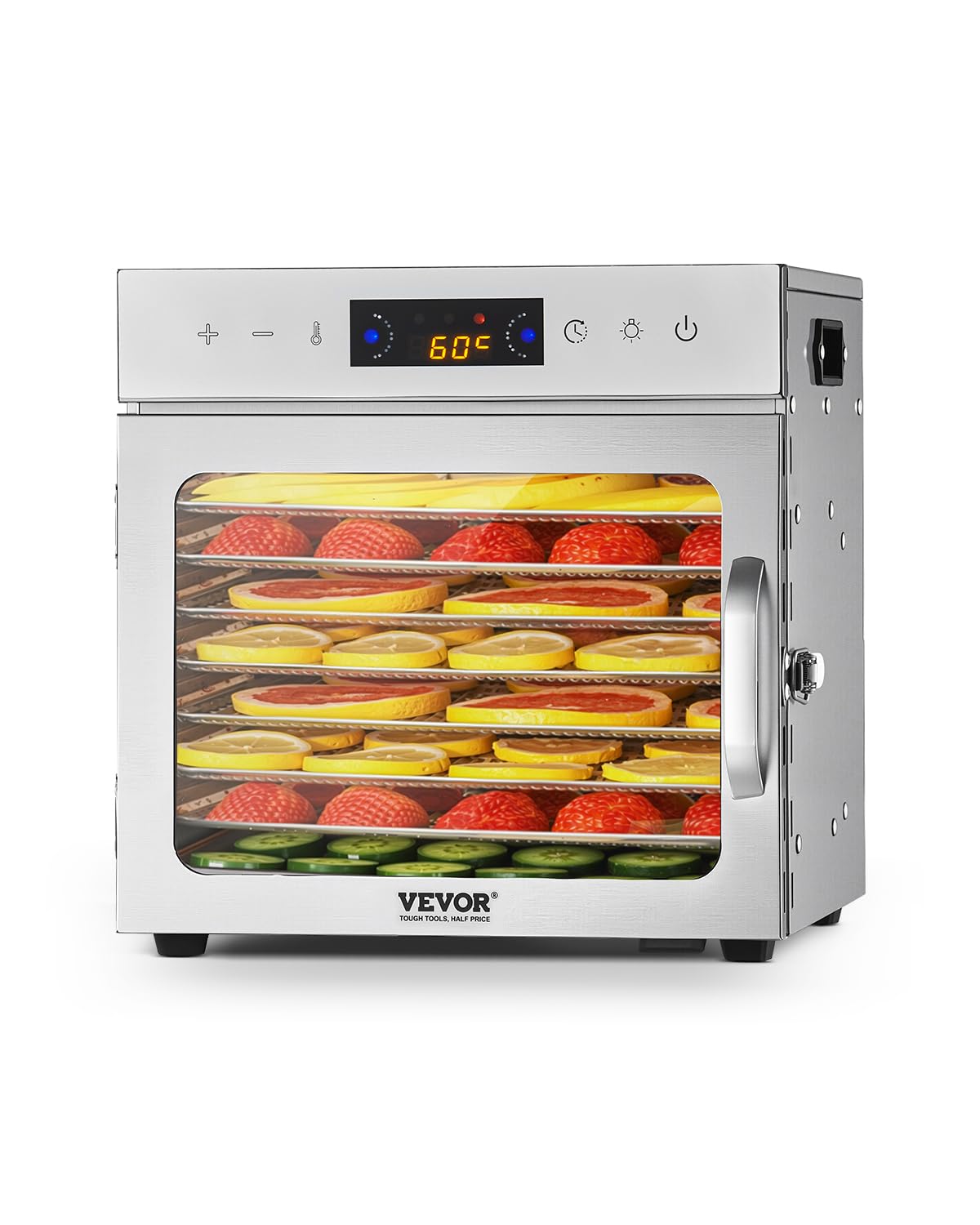 61P5-tNBFfL._SY1500_.jpg VEVOR Dörrautomat 8 Schalen 400W – Profi-Futtertrockner mit Temperaturregelung & Timer – Bild 1