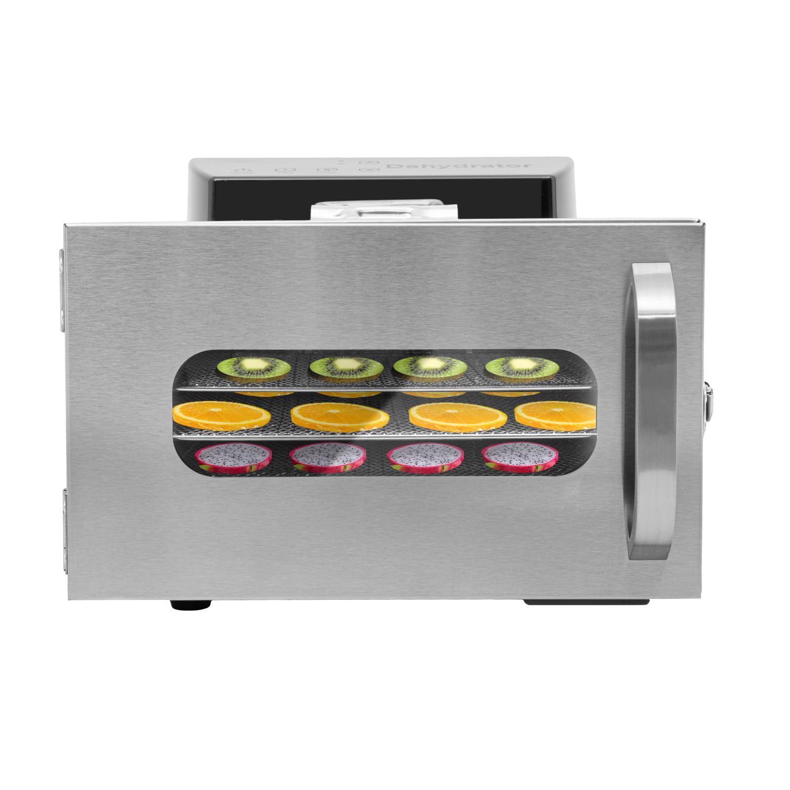 61VOr3oZTYL._SY1600_.jpg KenSyuInt Dörrautomat 6 Etagen Edelstahl – Profi Lebensmitteltrockner mit LCD-Touch & Temperaturregler – Bild 1