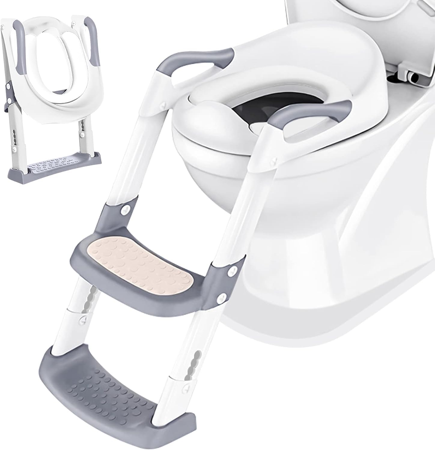 61jHa5Xy1L._SY1500_.jpg Boby's Toilettensitz mit Treppe – Höhenverstellbarer Toilettentrainer für Kleinkinder – Bild 1