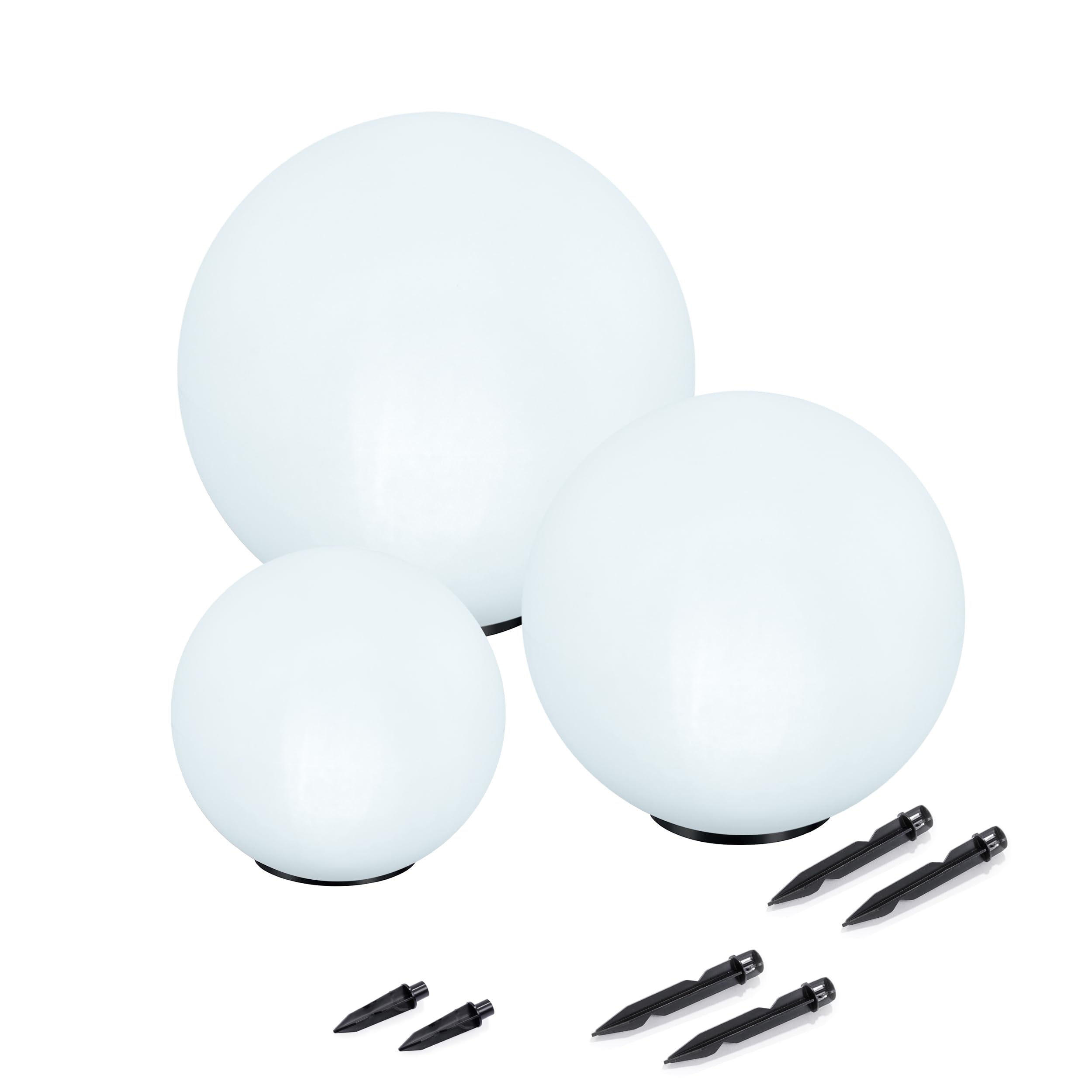 61mlL2h4OqL._SY2500_.jpg Esotec Solar-Leuchtkugeln 3er Set Ø20/30/40 cm – RGB LED mit 8 Std. Akkulaufzeit – Bild 1